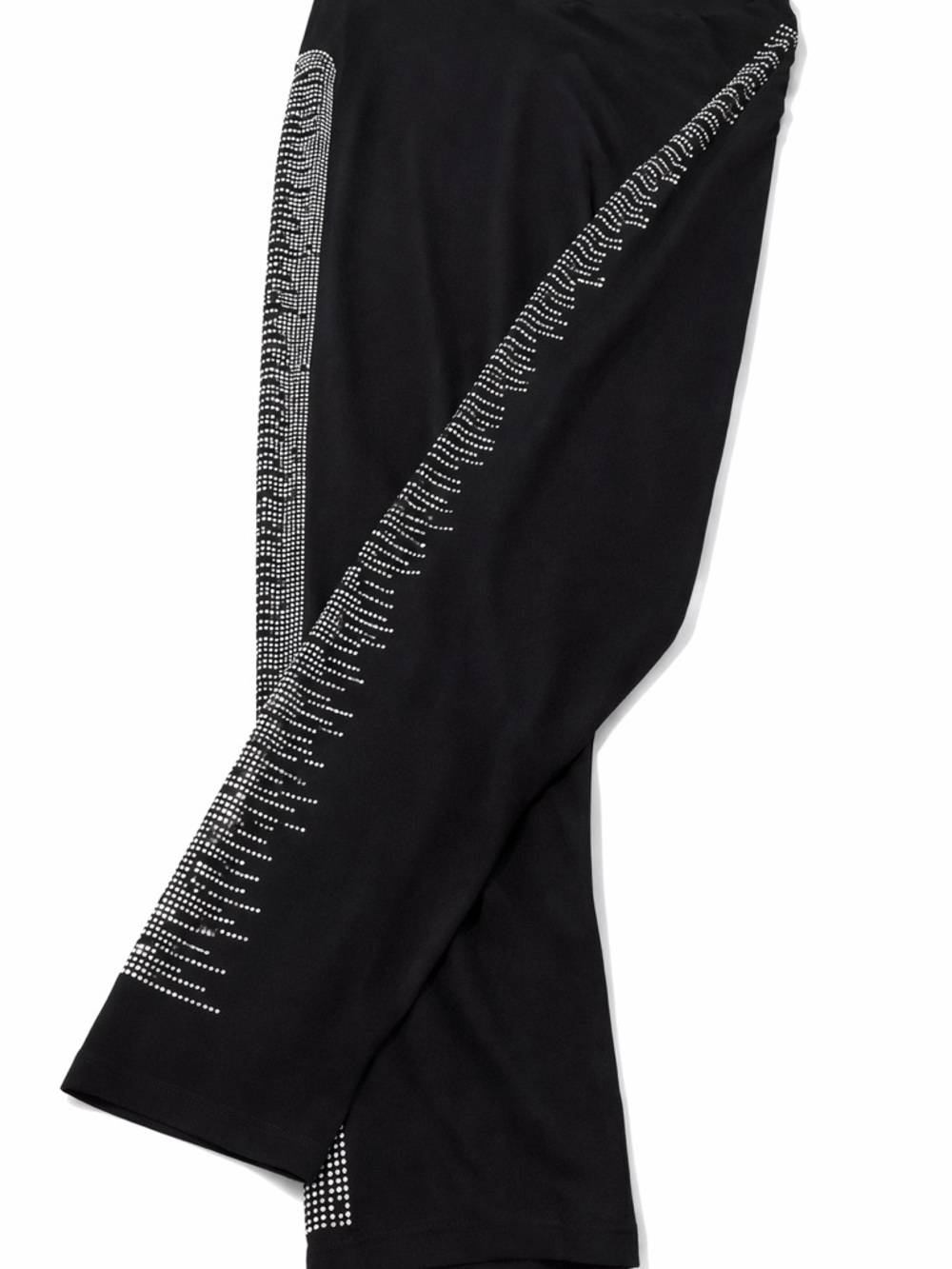 Women's Black Straight Leg Pants with Silver Stud Detail